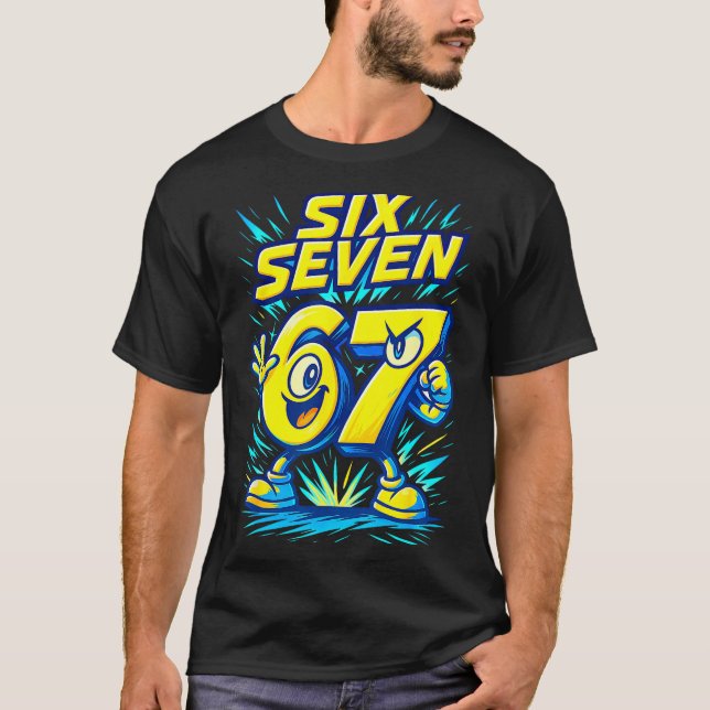 Kids 67 Six Seven Italian Brainrot 6 7 Funny Meme  T-Shirt (Front)