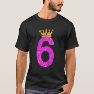 Kids 6 Year Old  6th Birthday Girl Teens golden cr T-Shirt