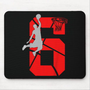 Kids 6 Year Old 6th Bysketbyll Birthday Partytheme Mouse Pad