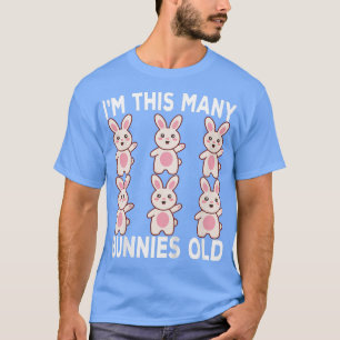 Kids 6 Year Old Birthday Bunny Lover 6th Birthday  T-Shirt