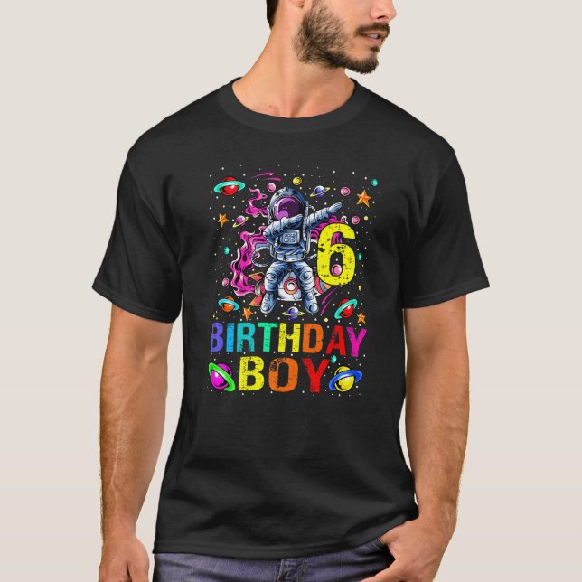 Kids 6 Year Old Boy Astronaut 6th Birthday Boy Spa T-Shirt (Front)