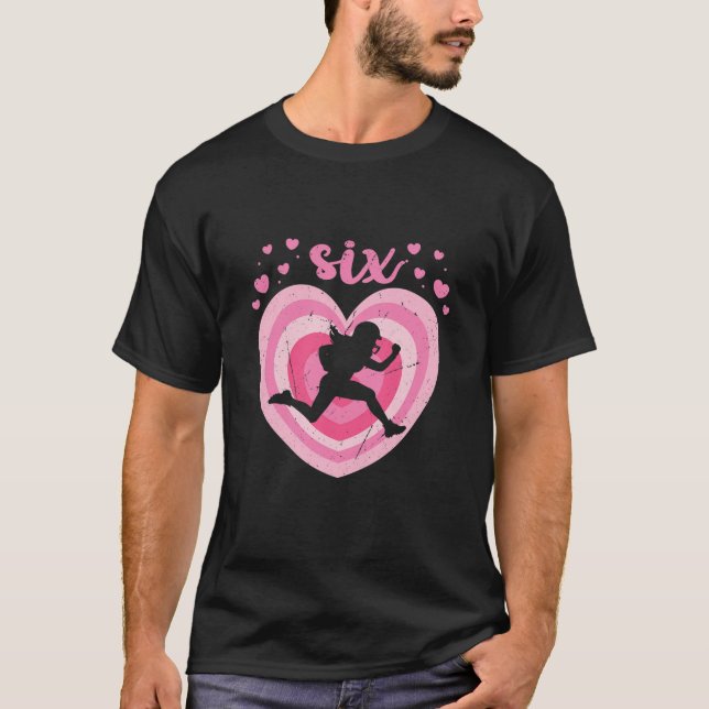 Kids 6 Year Old Cute American Football Birthday Gi T-Shirt (Front)