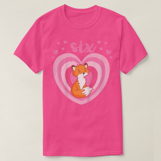 Kids 6 Year Old Cute Fo Birthday Girl 6th Bday521  T-Shirt (Design Front)