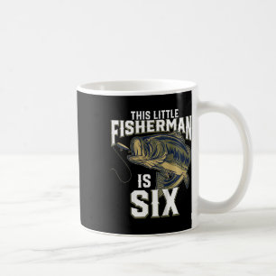 Kids 6 Year Old Fishing Birthday Party Fisherman 6 Coffee Mug