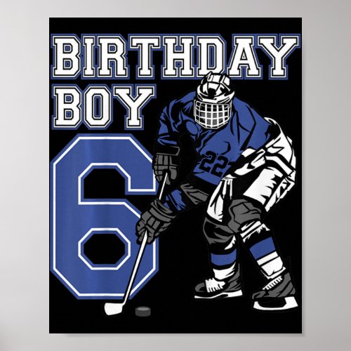 Kids 6 Year Old Ice Hockey Themed Birthday Party 6 Poster