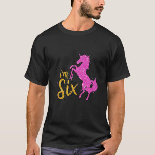 Kids 6 Year Old I'm Six 6th Birthday Girl Unicorn T-Shirt