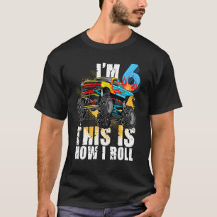 Kids 6 Year Old Monster Truck 6th Birthday Party B T-Shirt