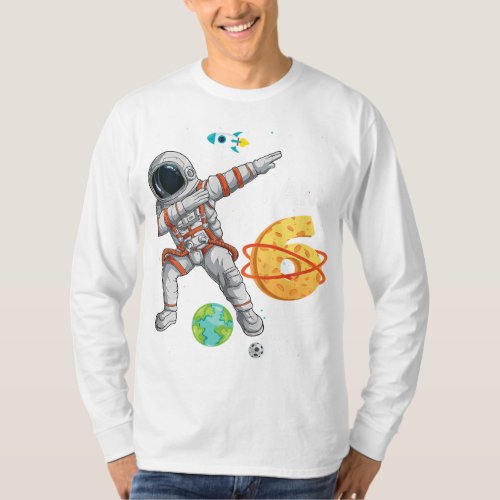 Kids 6 Years Old Birthday Boy Astronaut Space 6th  T_Shirt