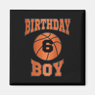 Kids 6 Years Old Boy 6th Birthday Bysketbyll Theme Magnet