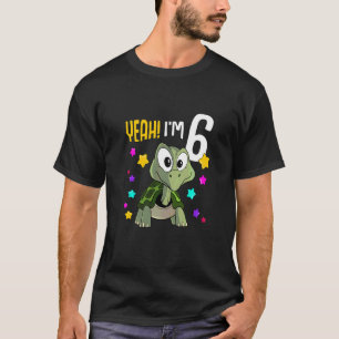 Kids 6 Years Old Girl Boy Turtle 6th Birthday T-Shirt