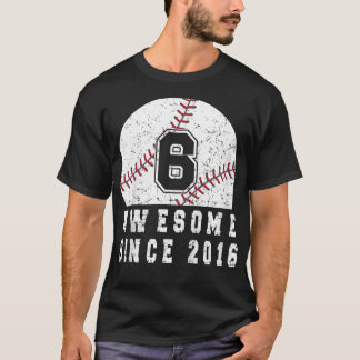 Kids 6th Birthday Baseball Boy Born In 2016 Baseba T-Shirt