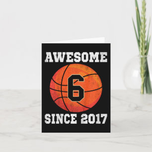 Kids 6th Birthday Basketball Lover 6 Years Old Vin Card