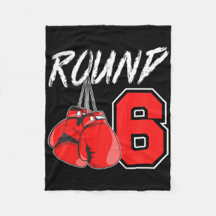 Kids 6th Birthday Boxing Boy 6 Year Old Boxer Bday Fleece Blanket