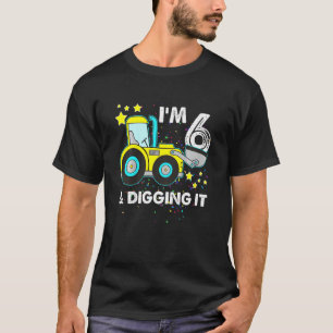 Kids 6th Birthday Boy 6 Year Old Construction Truc T-Shirt