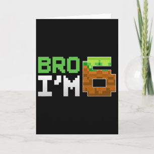 Kids 6th Birthday Boy Bro I’m 6 Year Old Gamer Pix Card
