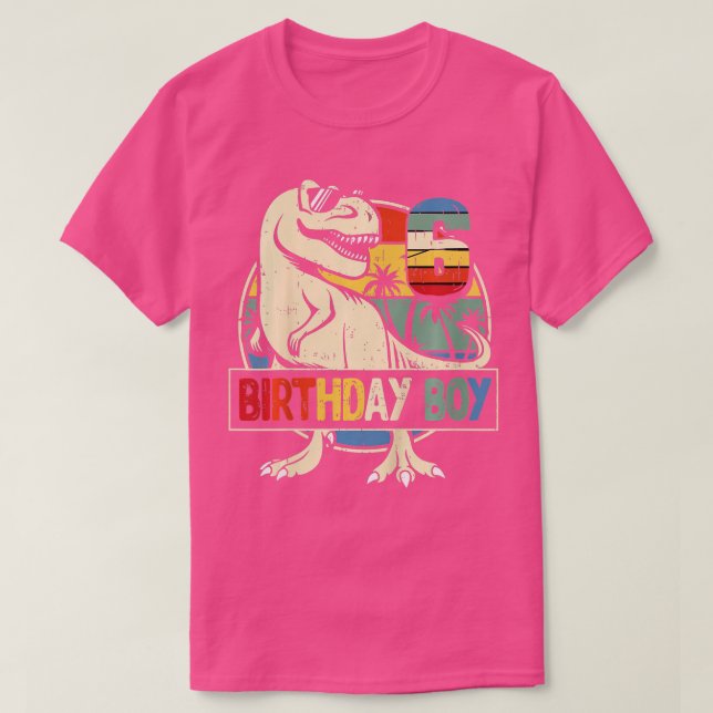 Kids 6th Birthday Boy Dino  Rex Dinosaur Boys Matc T-Shirt (Design Front)