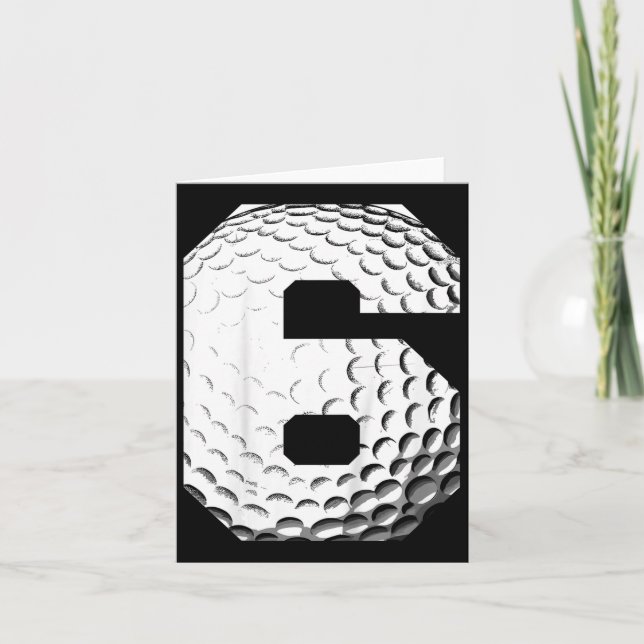 Kids 6th Birthday Boy Golf Player Golf 6 Years Old Card (Front)