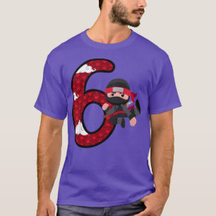 Kids 6th Birthday Boy Ninja 6 Years Ninja Costume T-Shirt