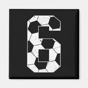 Kids 6th Birthday Boy Soccer Player Footbyll 6 Yea Magnet