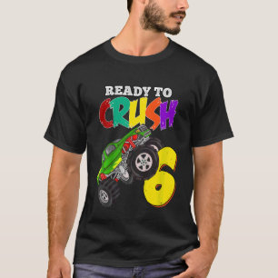 Kids 6th Birthday Boys Monster Truck 6 Year Old Ra T-Shirt