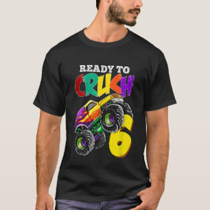 Kids 6th Birthday Boys Monster Truck 6 Year Old Ra T-Shirt