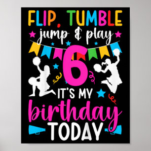 Kids 6th Birthday Cheerleading Girl Six Year Old C Poster