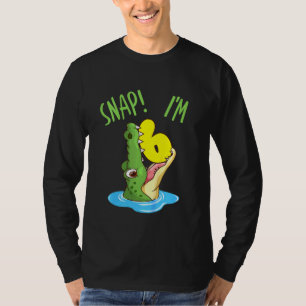 Kids 6th Birthday Crocodile Alligator 6 Years Old T-Shirt