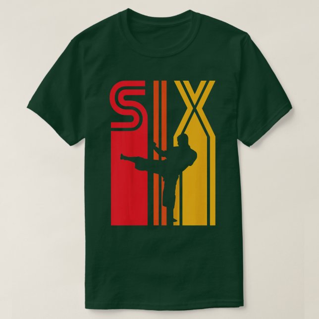 Kids 6th Birthday Gift Karate Retro Taekwondo Mart T-Shirt (Design Front)