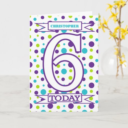 Kids 6th Birthday Greetings Card | Zazzle