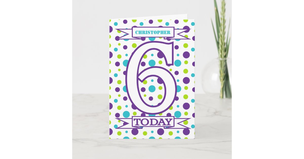 Kids 6th Birthday Greetings Card | Zazzle