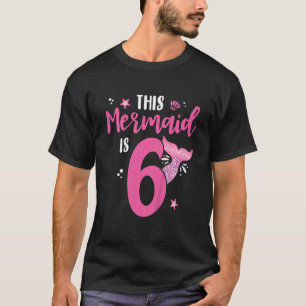 Kids 6th Birthday Mermaid 6 Girls Matching Family T-Shirt
