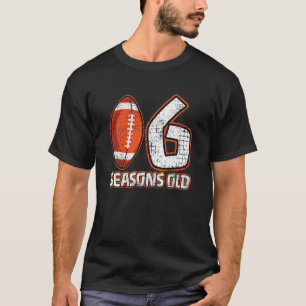 Kids 6th Birthday Party Football Boy Six Year Old  T-Shirt