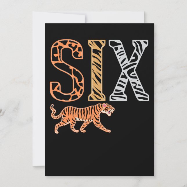 Kids 6th Birthday Party Zoo Tiger Invitation (Front)
