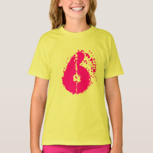 Kids 6th Birthday shirt Number six in neon prink