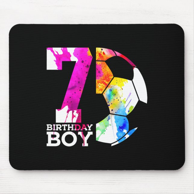 Kids 7 Birthday Boy Soccer 7th Birthday  Mouse Pad (Front)