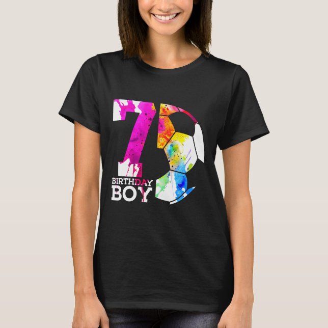 Kids 7 Birthday Boy Soccer 7th Birthday  T-Shirt (Front)
