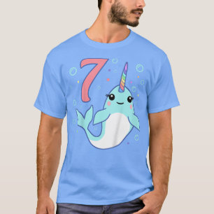 Kids 7 Year Old 7th Unicorn Narwhal Undersea Birth T-Shirt