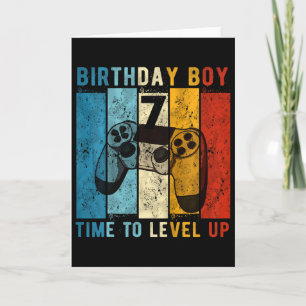 Kids 7 Year Old Birthday Boy 7 Time To Level Up 7t Card