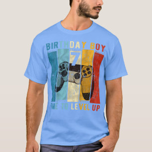 Kids 7 Year Old Birthday Boy 7 Time to Level Up 7t T-Shirt