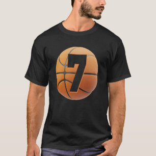 kids 7 year Old Birthday Boys basketball 7th birth T-Shirt