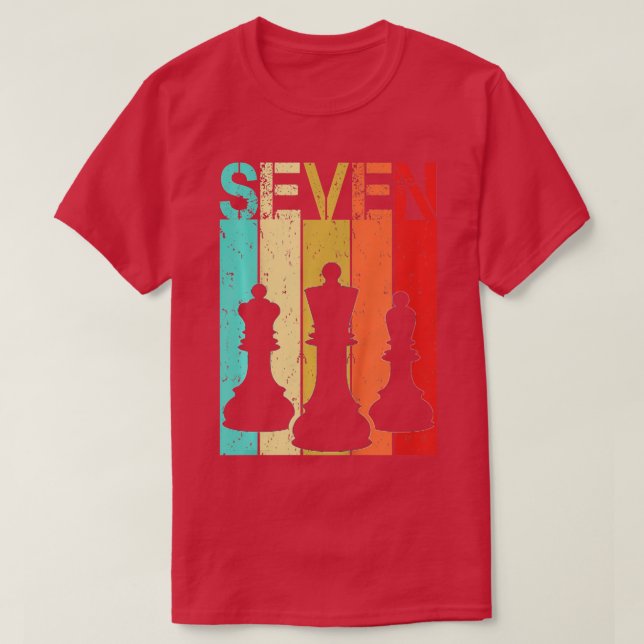 Kids 7 Year Old Chess Player Birthday Boy Girl 7th T-Shirt (Design Front)