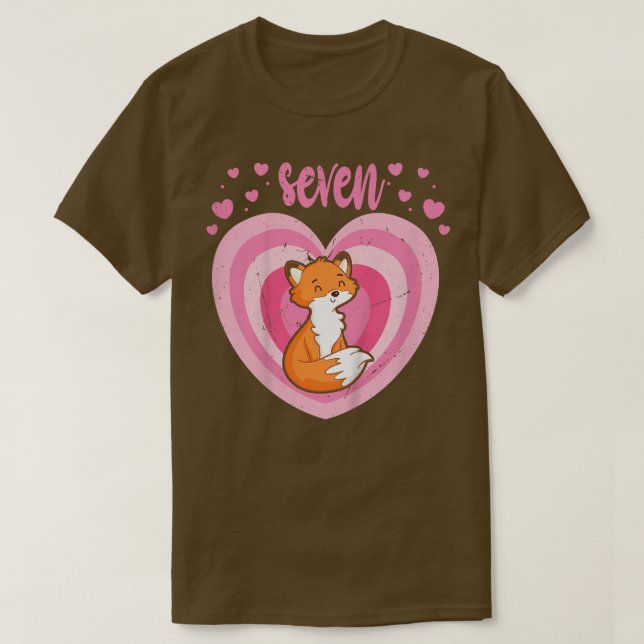 Kids 7 Year Old Cute Fo Birthday Girl 7th Bday523  T-Shirt (Design Front)
