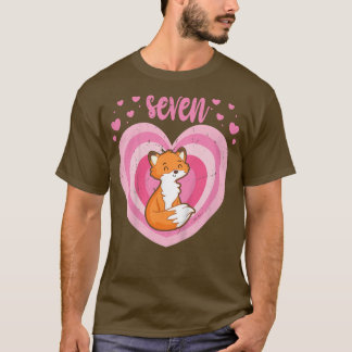 Kids 7 Year Old Cute Fo Birthday Girl 7th Bday523  T-Shirt