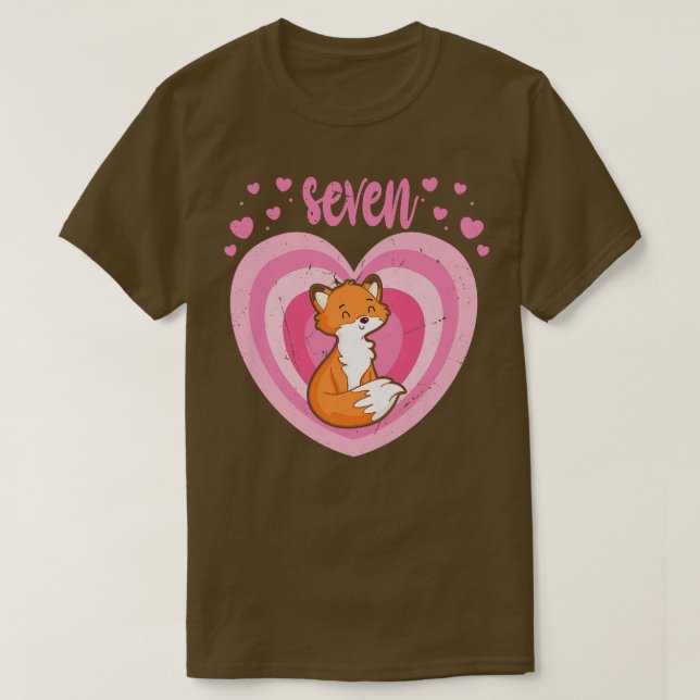 Kids 7 Year Old Cute Fo Birthday Girl 7th Bday Pre T-Shirt (Design Front)
