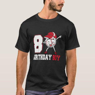 Kids 7 Year Old Dabbing Baseball 7th Birthday Boy T-Shirt