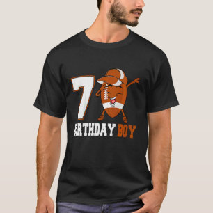 Kids 7 Year Old Dabbing Football 7th Birthday Boy T-Shirt