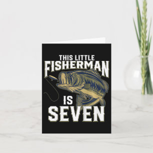 Kids 7 Year Old Fishing Birthday Party Fisherman 7 Card