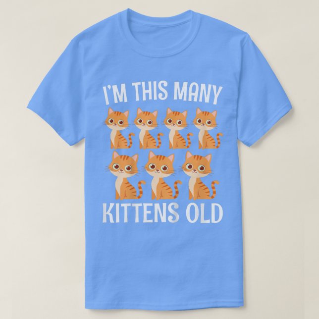 Kids 7 Year Old Kitten Lover 7th Birthday Kawaii C T-Shirt (Design Front)