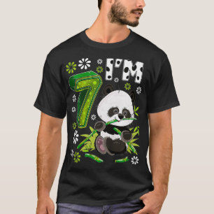Kids 7 Year Old Panda 7th Birthday Party Animal Pa T-Shirt