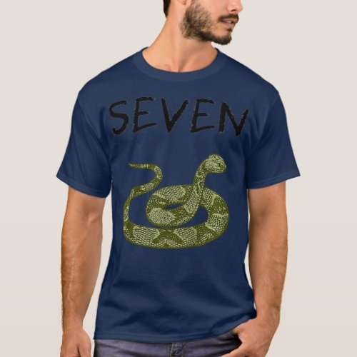 Kids 7 Year Old Snake Reptile Birthday Party 7th T_Shirt